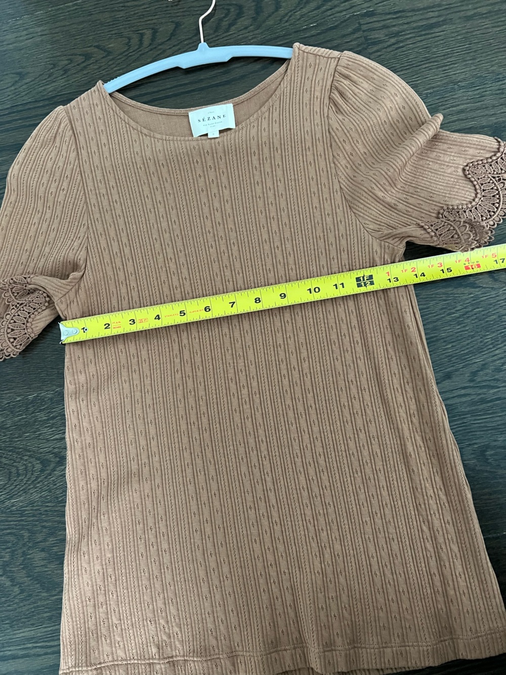 Sezane Clea T-Shirt in Coffee Sz S - Picture 8 of 8